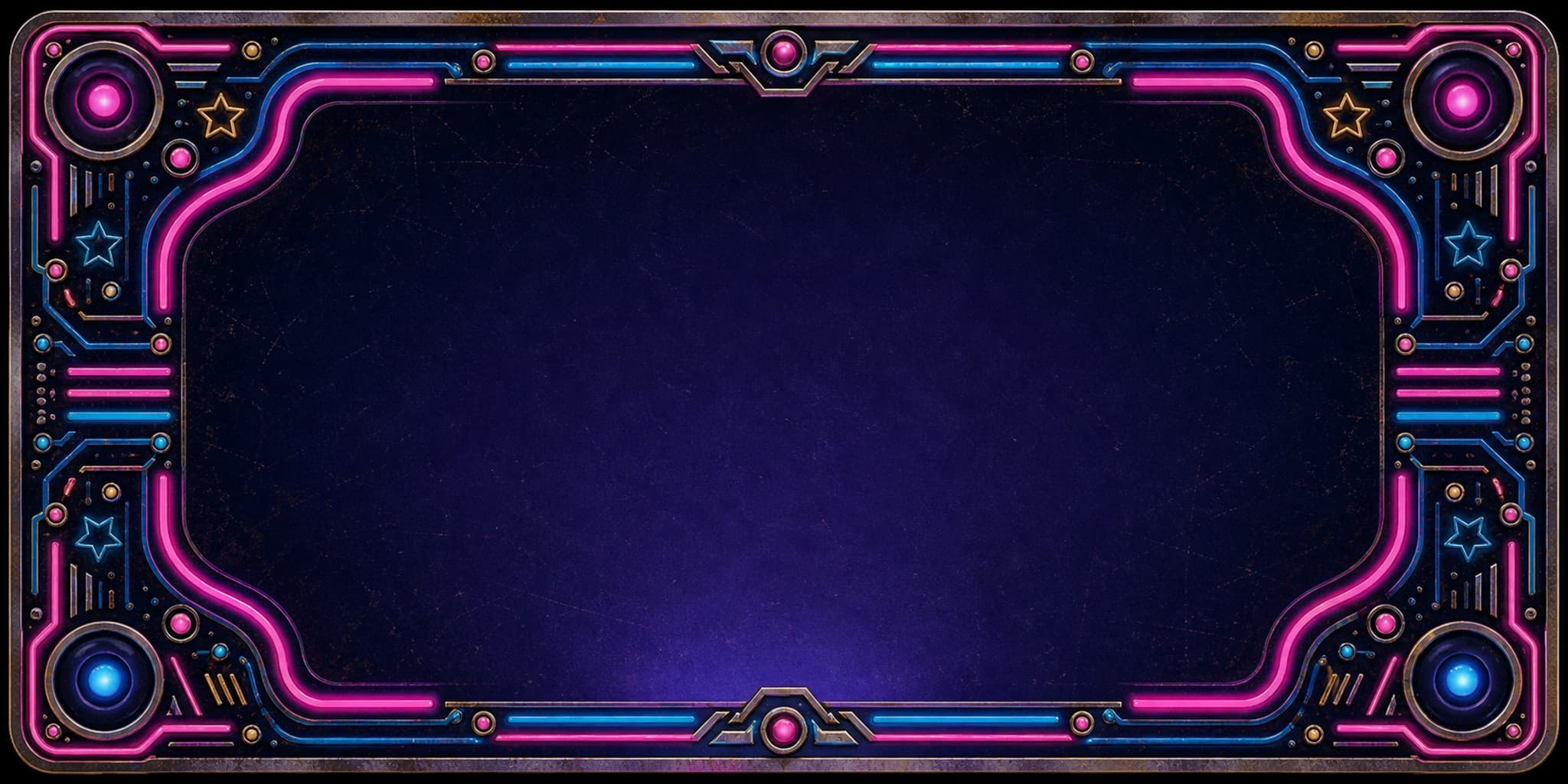 Arcade backglass artwork with bright cabinet lights