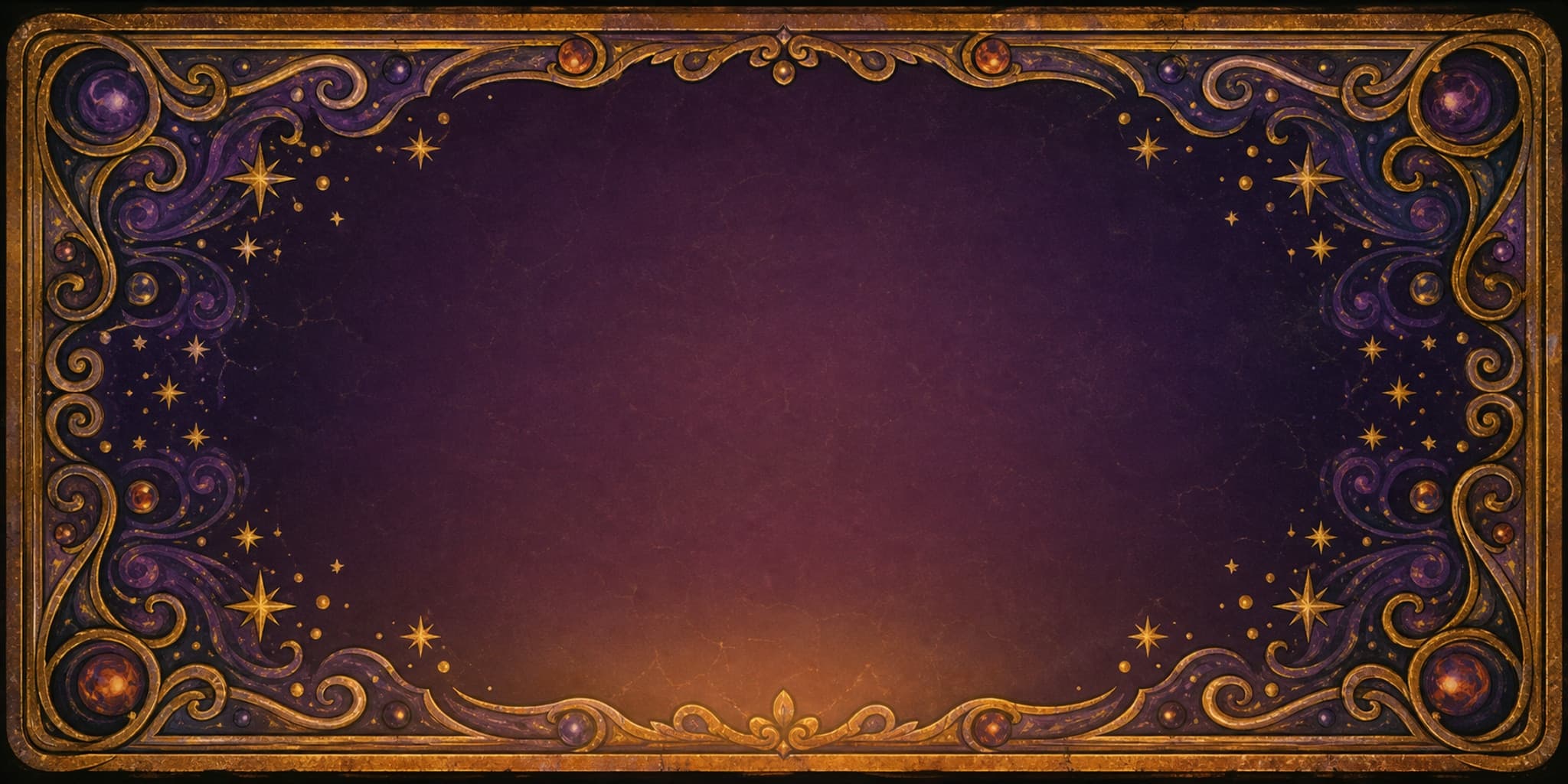 Classic Cabinet backglass frame in purple, amber, and aged gold